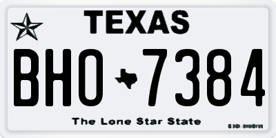 TX license plate BHO7384
