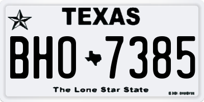 TX license plate BHO7385