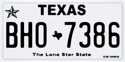 TX license plate BHO7386