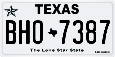 TX license plate BHO7387