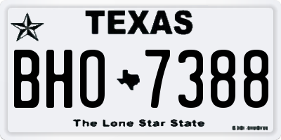 TX license plate BHO7388