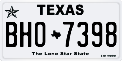TX license plate BHO7398