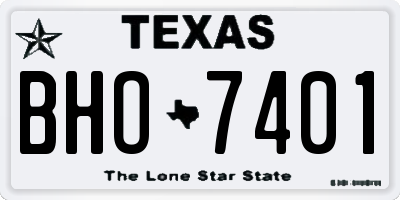 TX license plate BHO7401