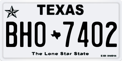 TX license plate BHO7402