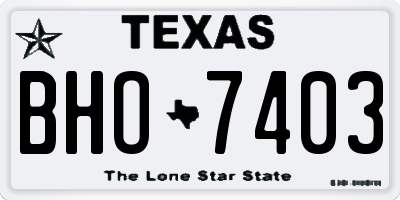 TX license plate BHO7403
