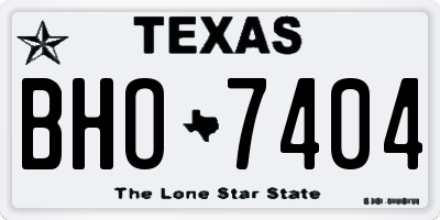 TX license plate BHO7404