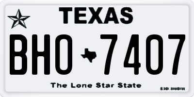 TX license plate BHO7407