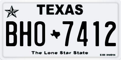 TX license plate BHO7412