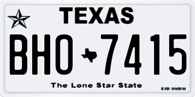 TX license plate BHO7415