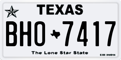 TX license plate BHO7417