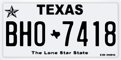 TX license plate BHO7418