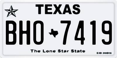 TX license plate BHO7419