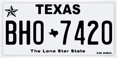 TX license plate BHO7420