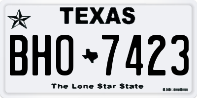 TX license plate BHO7423