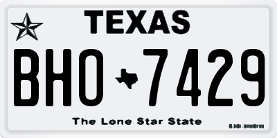 TX license plate BHO7429