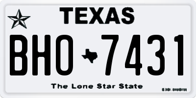 TX license plate BHO7431