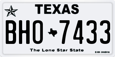 TX license plate BHO7433
