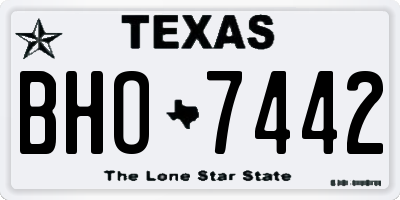 TX license plate BHO7442