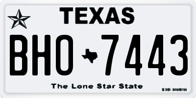 TX license plate BHO7443