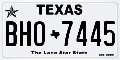TX license plate BHO7445