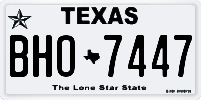 TX license plate BHO7447