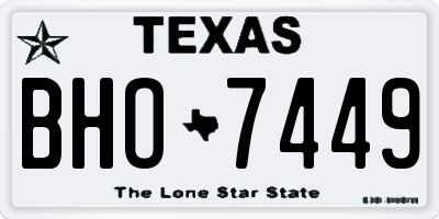 TX license plate BHO7449