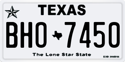 TX license plate BHO7450