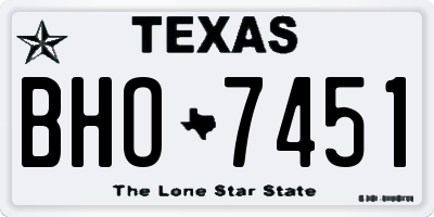TX license plate BHO7451