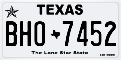TX license plate BHO7452