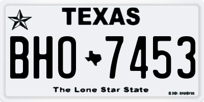 TX license plate BHO7453