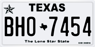 TX license plate BHO7454