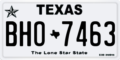 TX license plate BHO7463