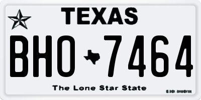 TX license plate BHO7464