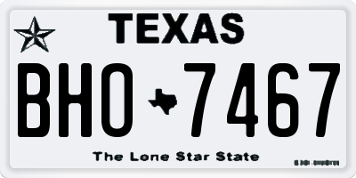 TX license plate BHO7467