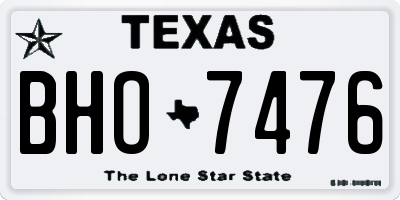 TX license plate BHO7476