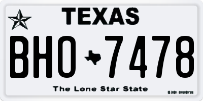 TX license plate BHO7478