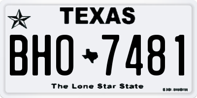 TX license plate BHO7481
