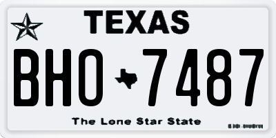 TX license plate BHO7487
