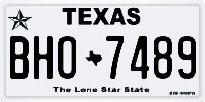 TX license plate BHO7489