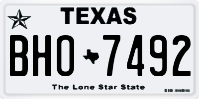 TX license plate BHO7492
