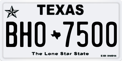 TX license plate BHO7500