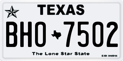 TX license plate BHO7502