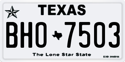 TX license plate BHO7503