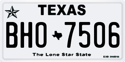TX license plate BHO7506