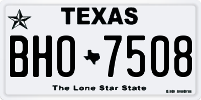 TX license plate BHO7508