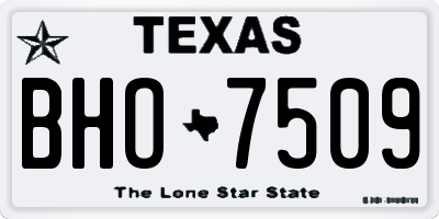 TX license plate BHO7509