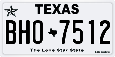 TX license plate BHO7512