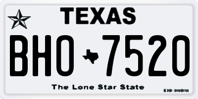TX license plate BHO7520