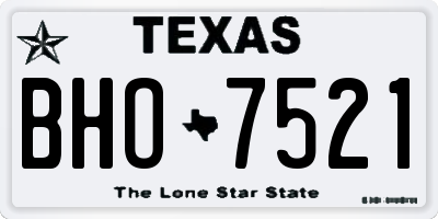 TX license plate BHO7521