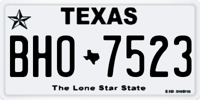 TX license plate BHO7523